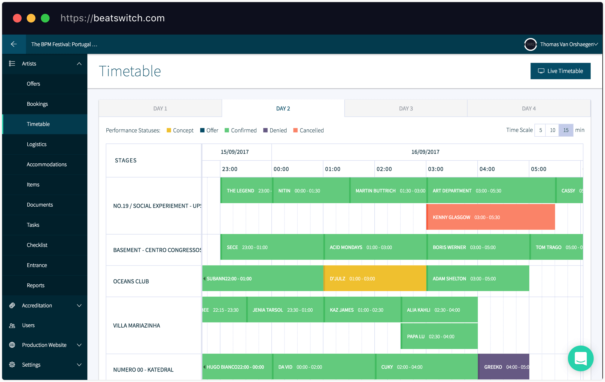 Timetable